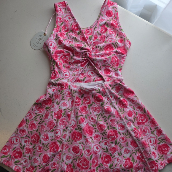 Floral Pink Kids Dress - Picture 2 of 3